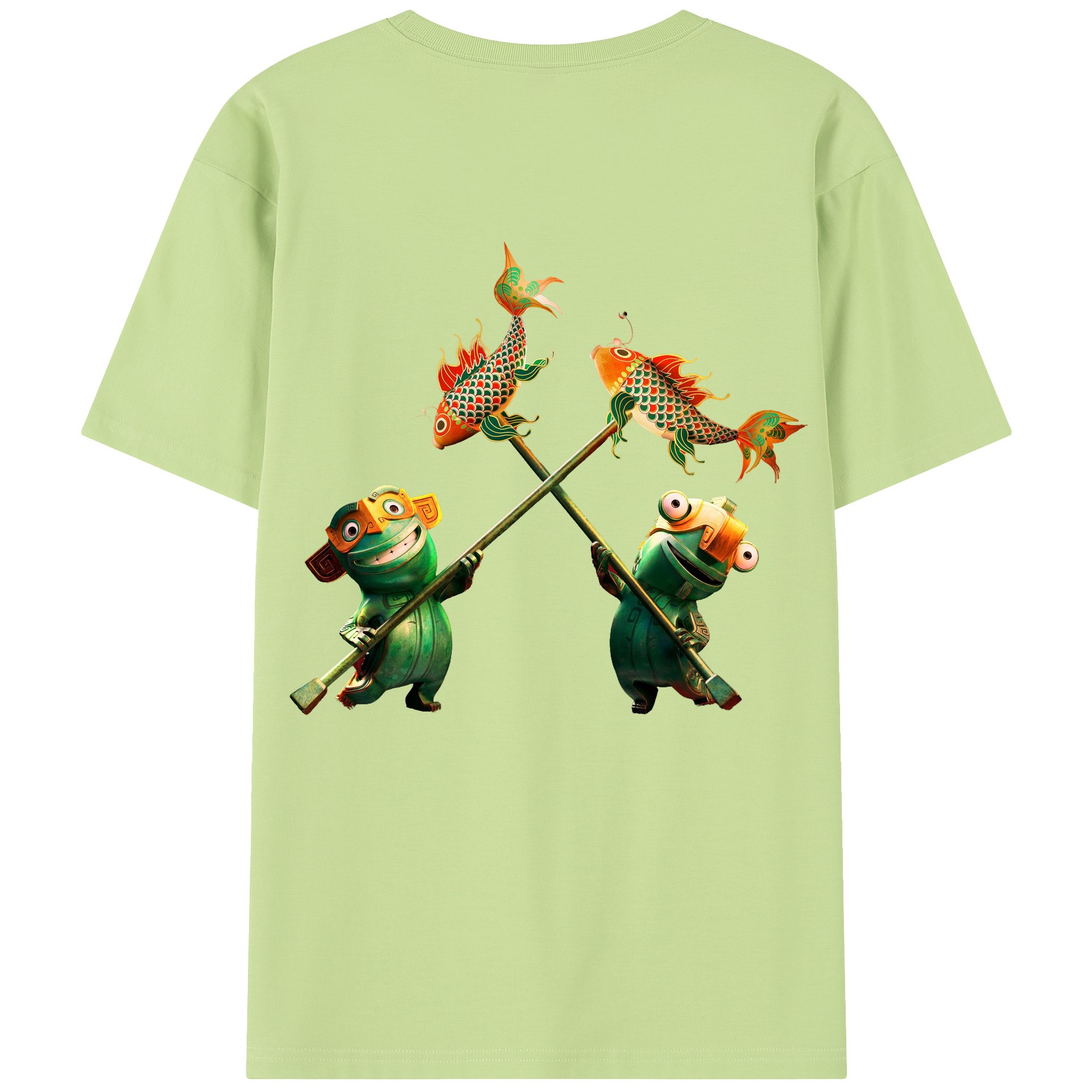 （画像用） Ne Zha 2 ナタ 魔童の大暴れ 綿100％半袖Tシャツ（背面プリント）